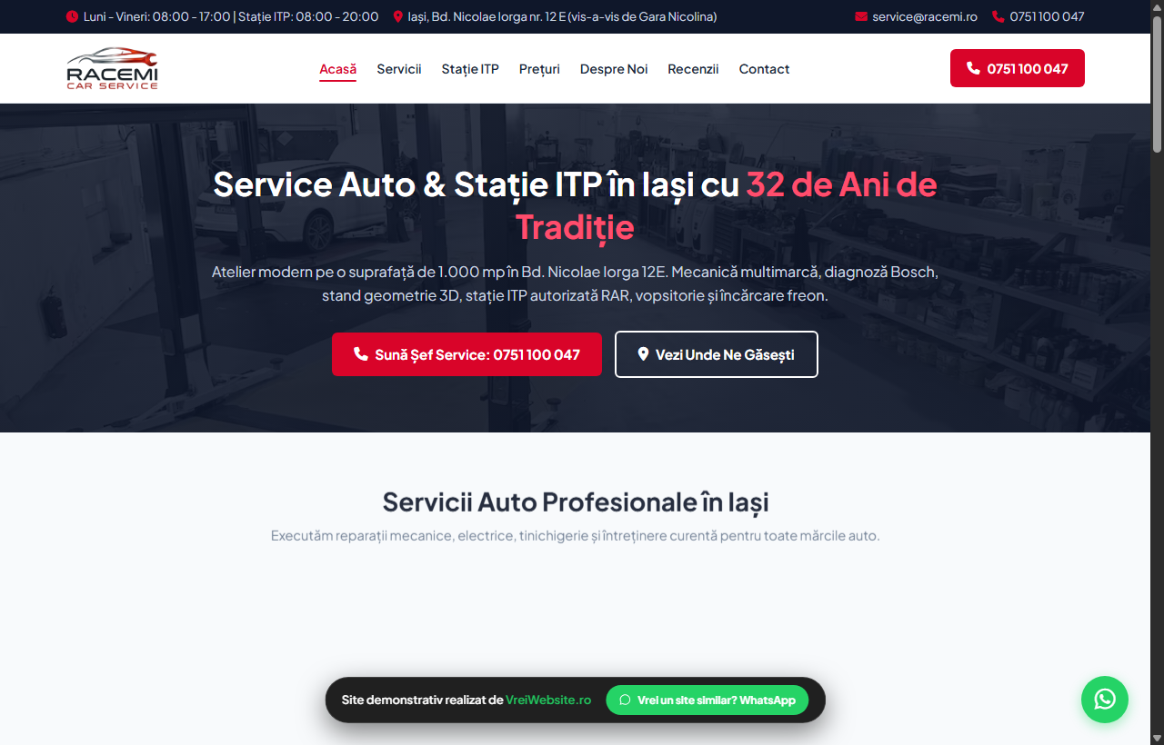 Racemi Car Service captură site