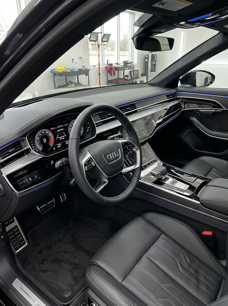 Interior auto de lux după curățare și hidratare